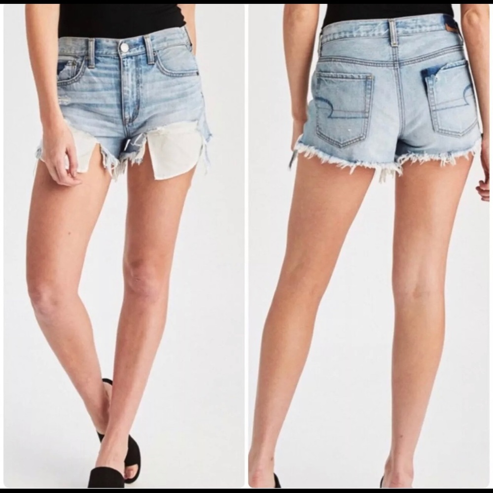 AE Vintage Hi Rise Festival Jean Shorts Distressed Size 2